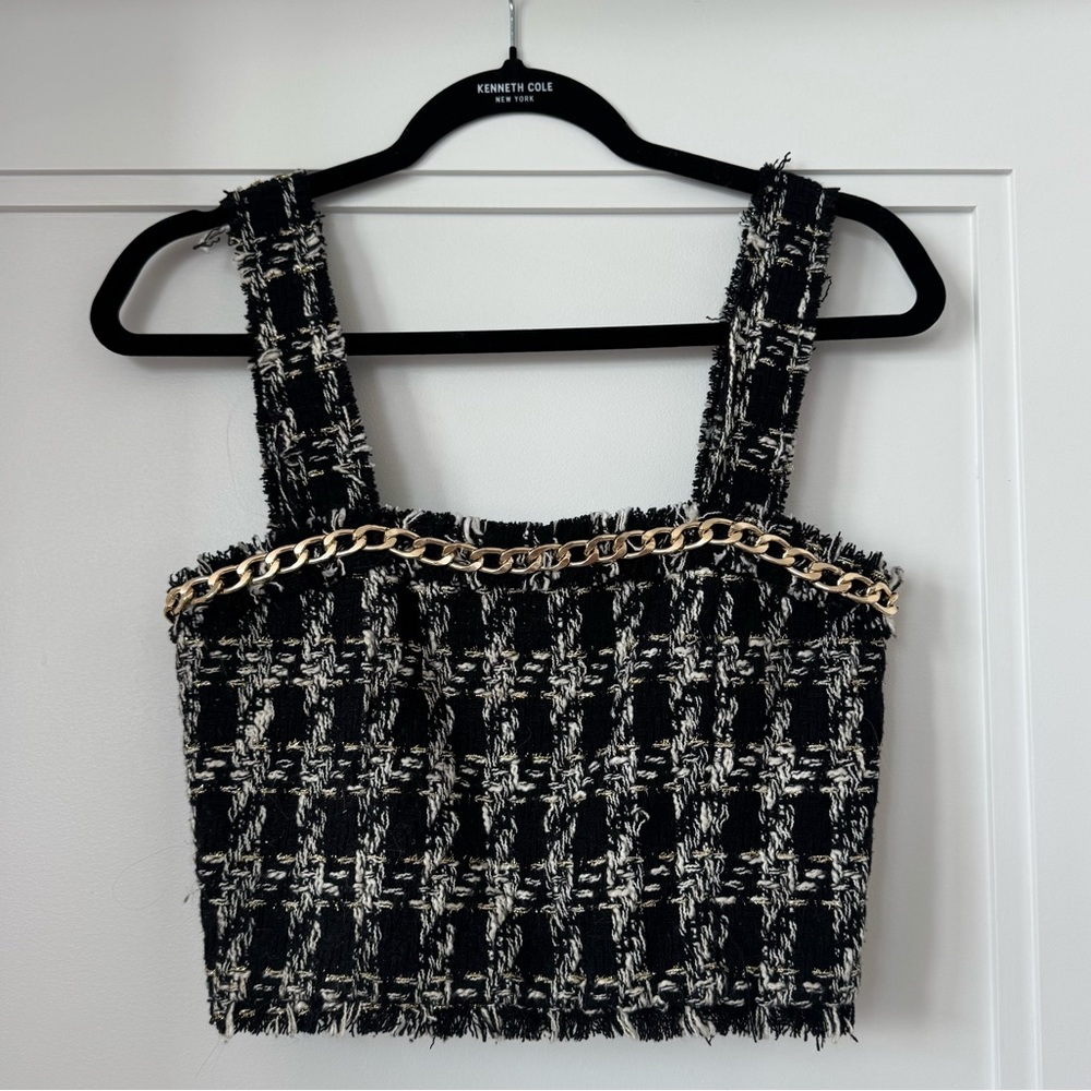 Houndstooth and gold tank - Alice & Olivia - Size 4